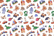 Kids toys, games set + backgrounds, an Object Illustration by PaperTrident (Thumbnail 7 of 7)