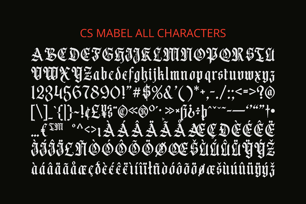 CS Mabel – Blackletter Font, a Blackletter Font by Craft Supply Co. (Photo 8 of 8)