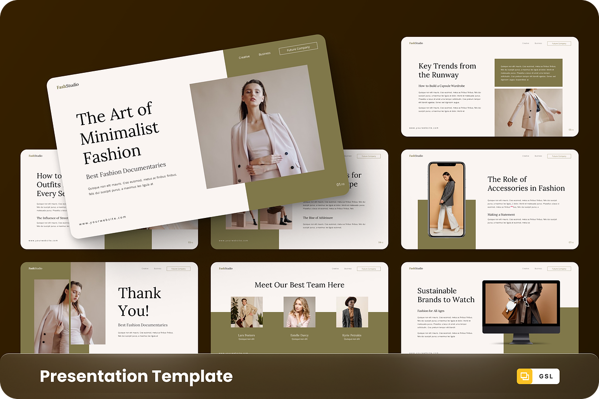 Minimalist Fashion Google Slide, a Presentation Template by GraphauseProject (Photo 1 of 6)