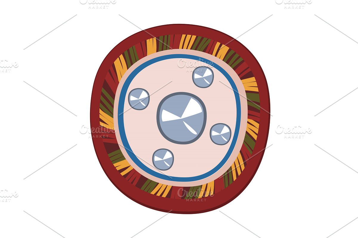Mongolian Shield Ancient Central, an Object Illustration by TopVectors