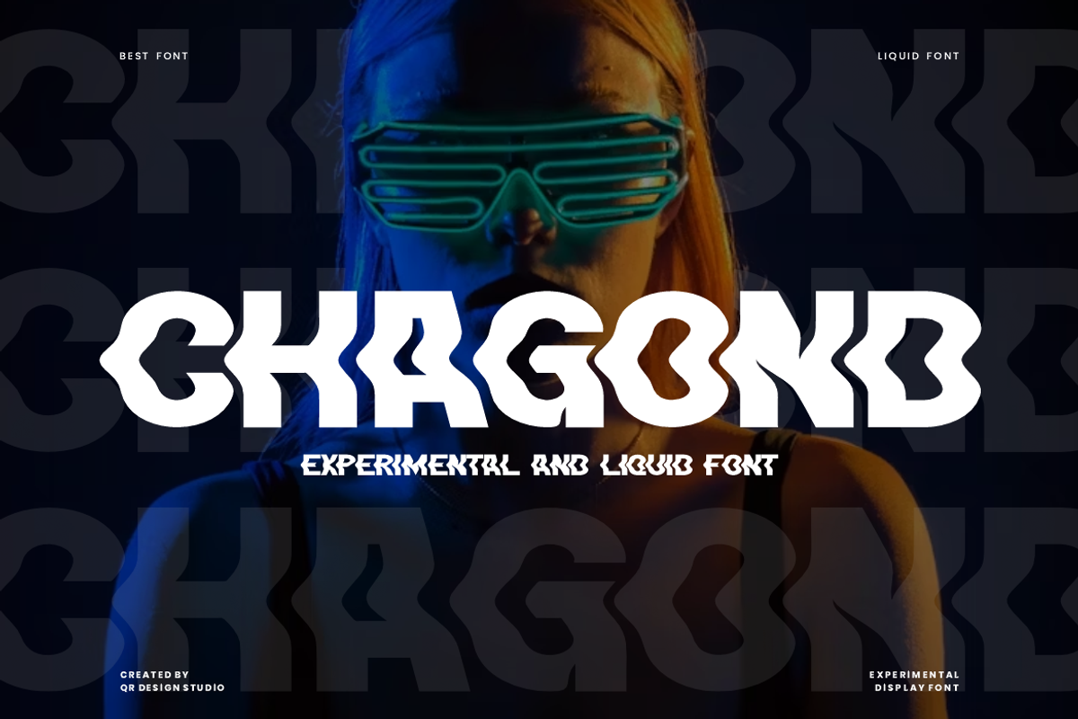 Chagond - Experimental Font, a Sans Serif Font by QR Design Studio (Photo 1 of 7)