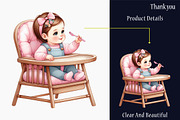 Cute Baby Girl Watercolor Clipart, a Graphic by designcity5 (Thumbnail 5 of 5)