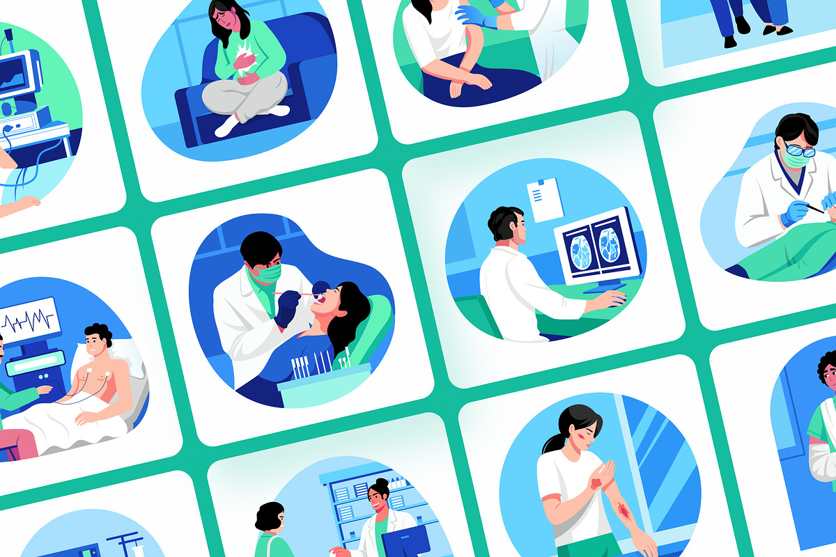 Health and Hospital Art Set, a Healthcare Illustration by Brickclay (Photo 5 of 9)