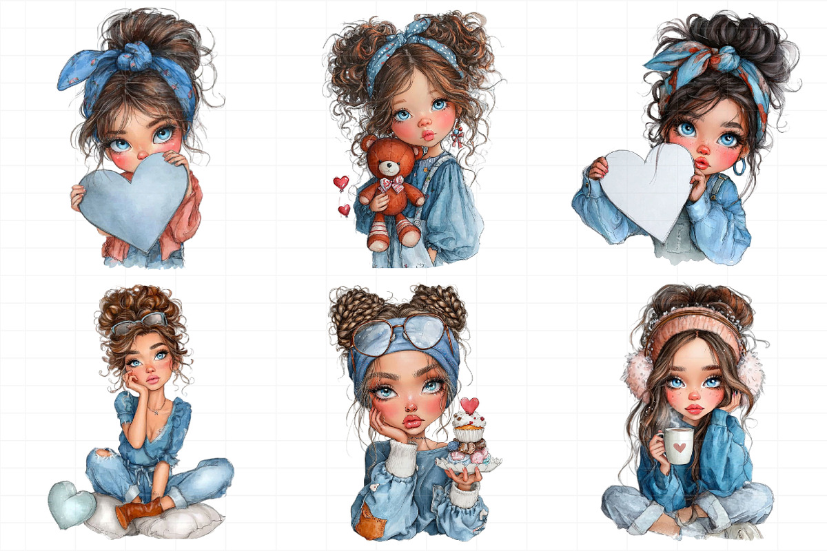 Valentine Cute Girl Clipart Png, an Illustration by Daily.Designs (Photo 5 of 8)