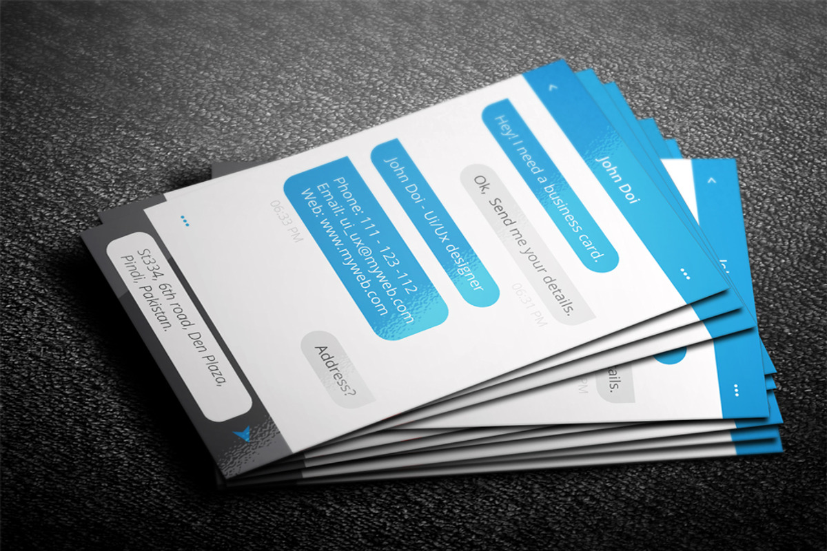 Creative Messaging Business Card, a Business Card Template by NasirGrfx (Photo 3 of 5)