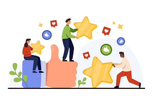 Engaging Teamwork and Positive, a Person Illustration by Flashvector