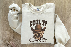 Cool It Cowboy Western PNG, Digital