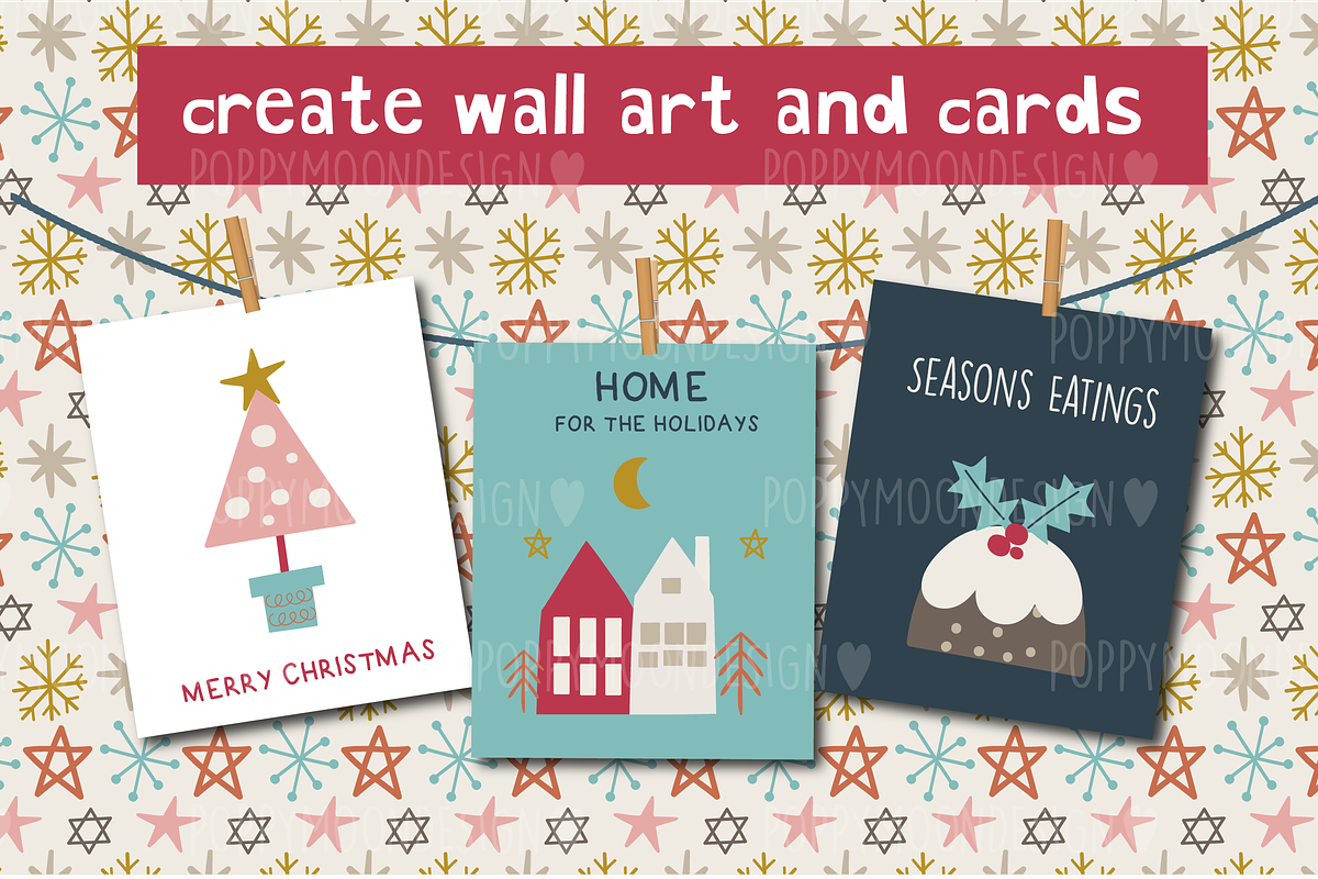 Tis the season clipart set, a Decorative Illustration by Poppymoondesign (Photo 2 of 3)