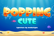 Popping Cute - Blocky Cartoon Font, a Sans Serif Font by Modestype Studio (Thumbnail 1 of 11)