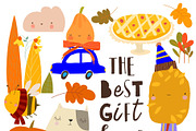 Cartoon Set With Cat, Pumpkins and, an Animal Illustration by Maria Starus (Thumbnail 3 of 3)