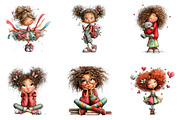 Cute Quirky Girl Clipart PNG, a Seasonal Illustration by CreationArt (Thumbnail 2 of 5)