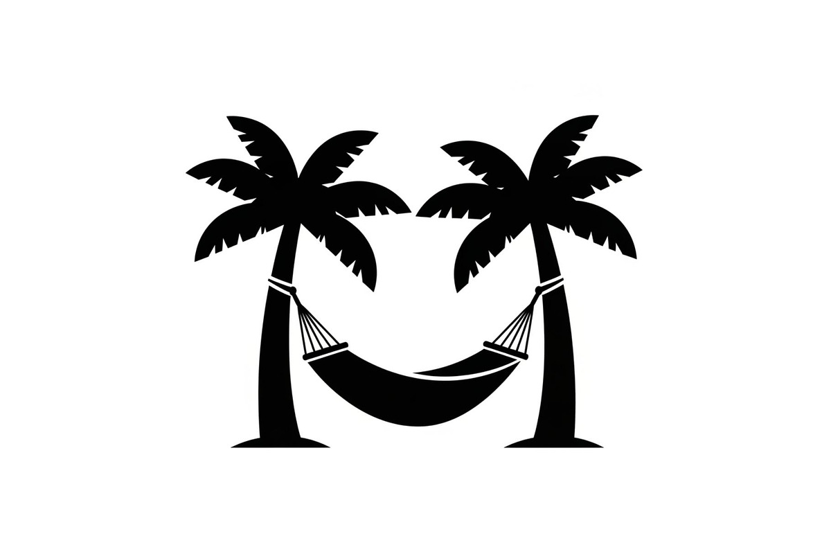 Palm Tree Hammock Silhouette Bundle, an Object Graphic by jahid234 (Photo 22 of 30)