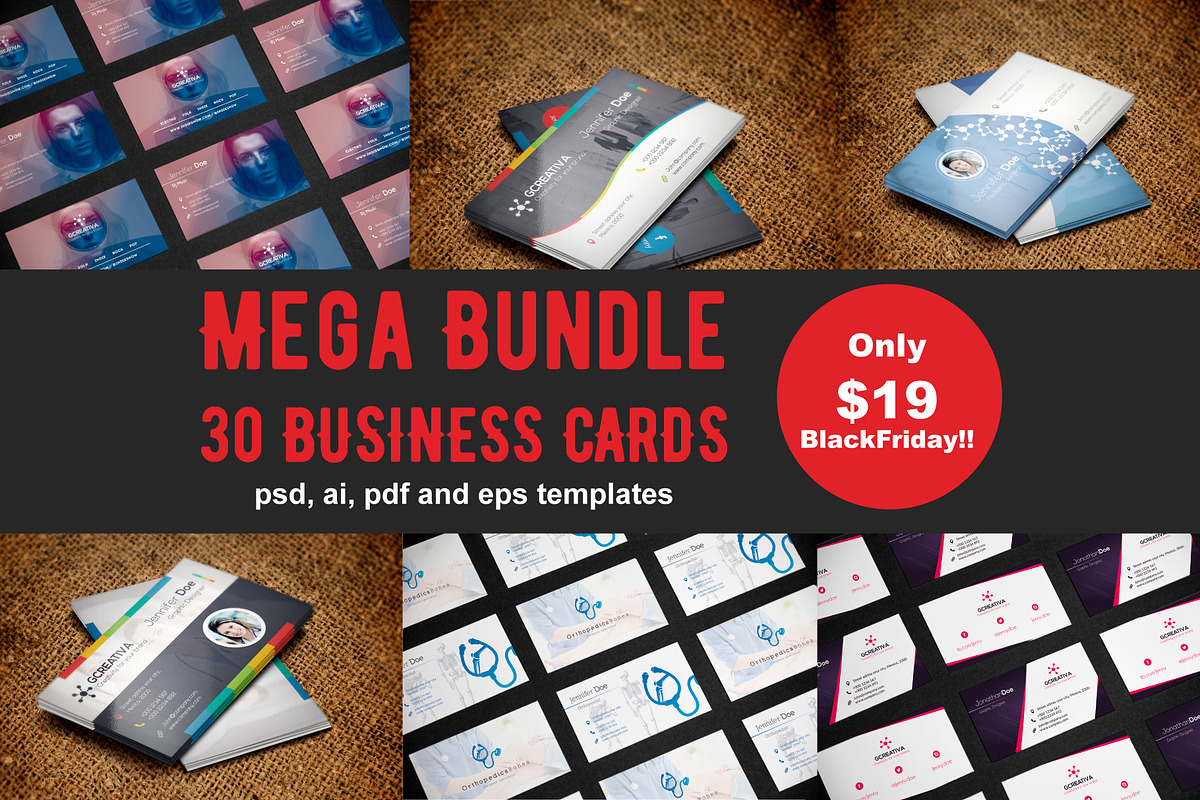 Mega Bundle Business Cards, a Business Card Template by DesignsStore (Photo 1 of 7)