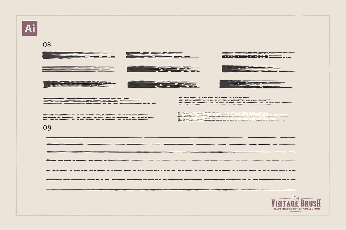 Vintage Illustrator Brushes preview 7