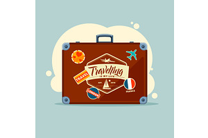 Travel case. suitcase for travellers, a Transportation Illustration by Onyx
