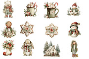 Whimsical Christmas Clipart, an Illustration by Designworld (Thumbnail 2 of 5)