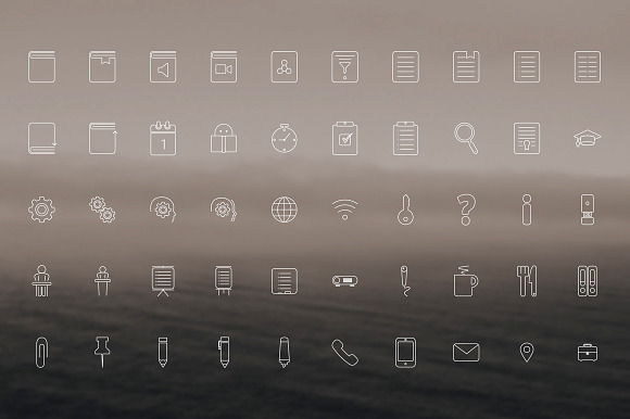 50 Minimal Education Vector Icons
