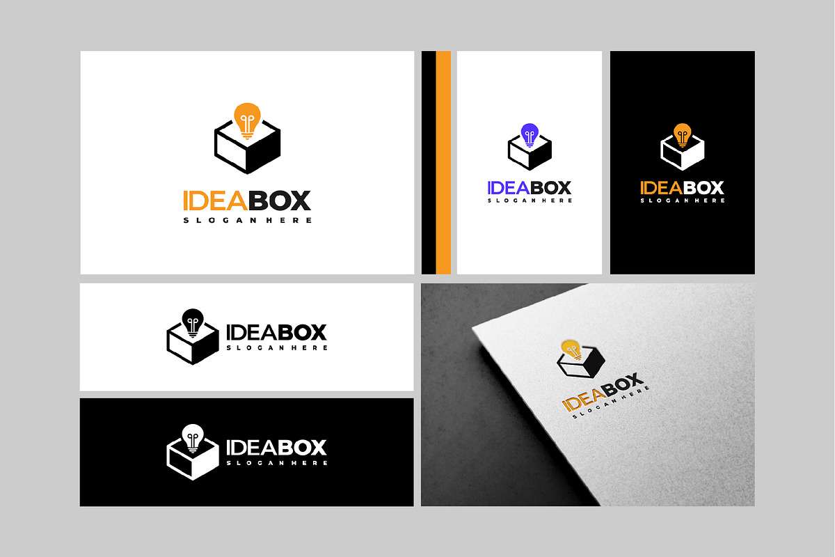 Set of Idea Box Logo designs concept, a Branding & Logo Template by Lucky Creative (Photo 2 of 5)
