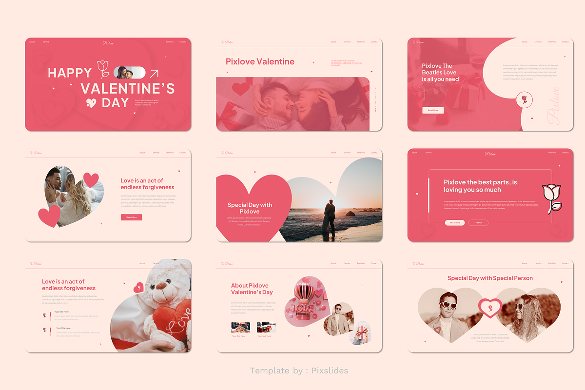 Valentine Themes PowerPoint, a Presentation Template by Pixslides (Photo 2 of 5)