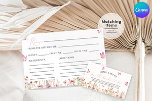 Floral Bridal Shower Recipe Card, an Invitation Template by Digital_Mind