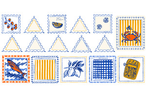 Italian summer postcard design with