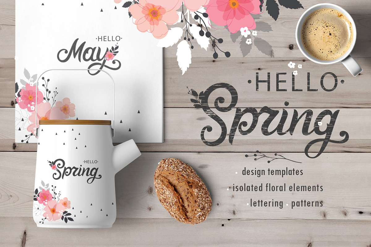 Spring Set - templates, lettering..., a Poster Template by Anna's Lettering (Photo 1 of 7)