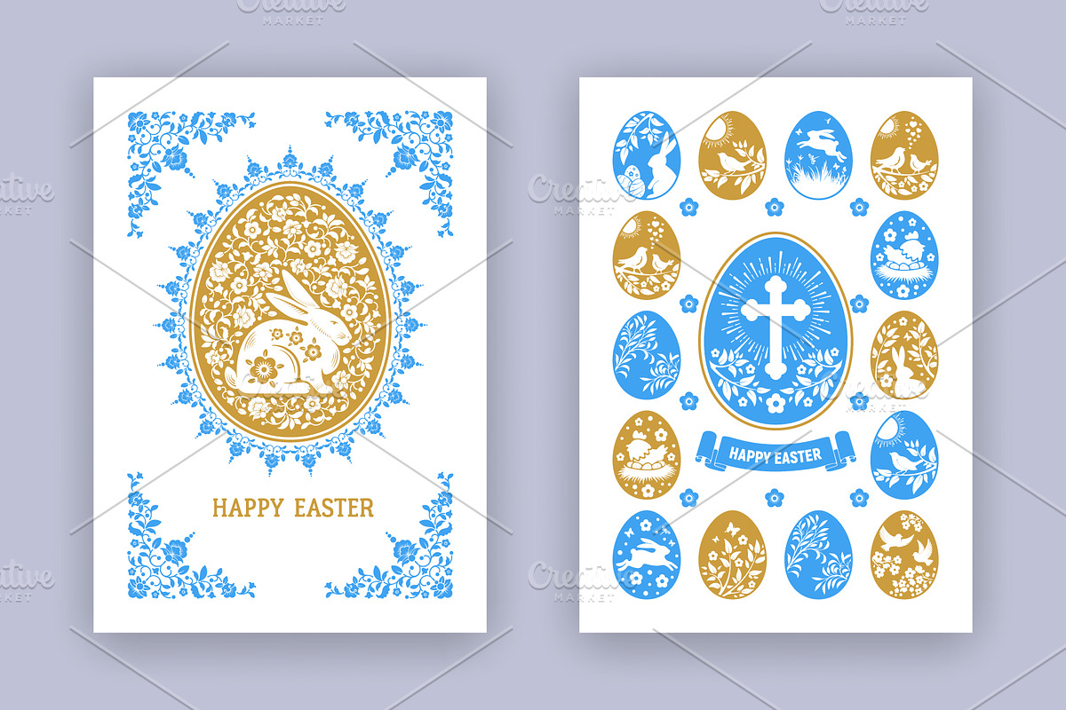 Easter Greeting Cards Templates, a Card Template by Vector beauty (Photo 3 of 4)