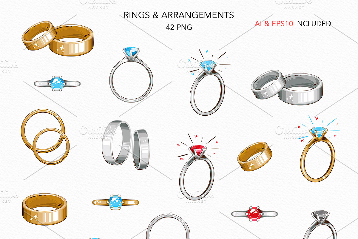 WEDDING DAY CLIPART, a Decorative Illustration by Serghei Caraulan (Photo 2 of 8)