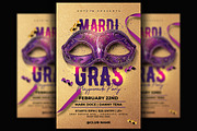 Mardi Gras Flyer Template, a Flyer Template by Hotpin (Thumbnail 1 of 4)