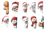Christmas Peeking Clipart, an Illustration by Designworld (Thumbnail 2 of 4)