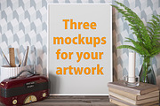 3 poster mockup bundle, a Decorative Illustration by RichmanStudio (Thumbnail 1 of 3)