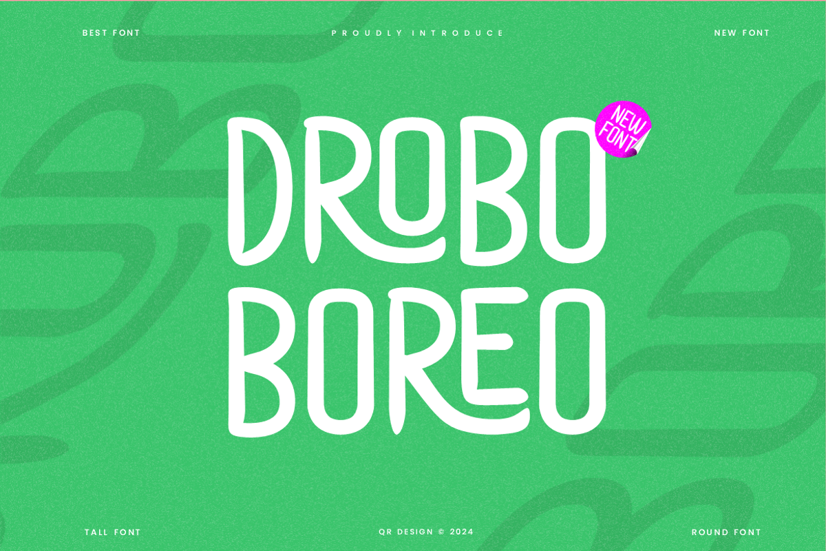 Drobo Boreo - Tall & Condensed Font, a Font by QR Design Studio (Photo 1 of 7)