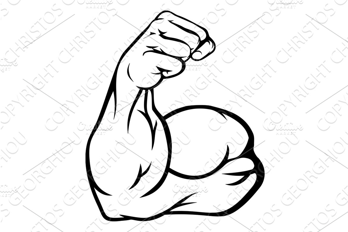 Strong Arm Showing Biceps Muscle, a Sport Illustration by Christos Georghiou
