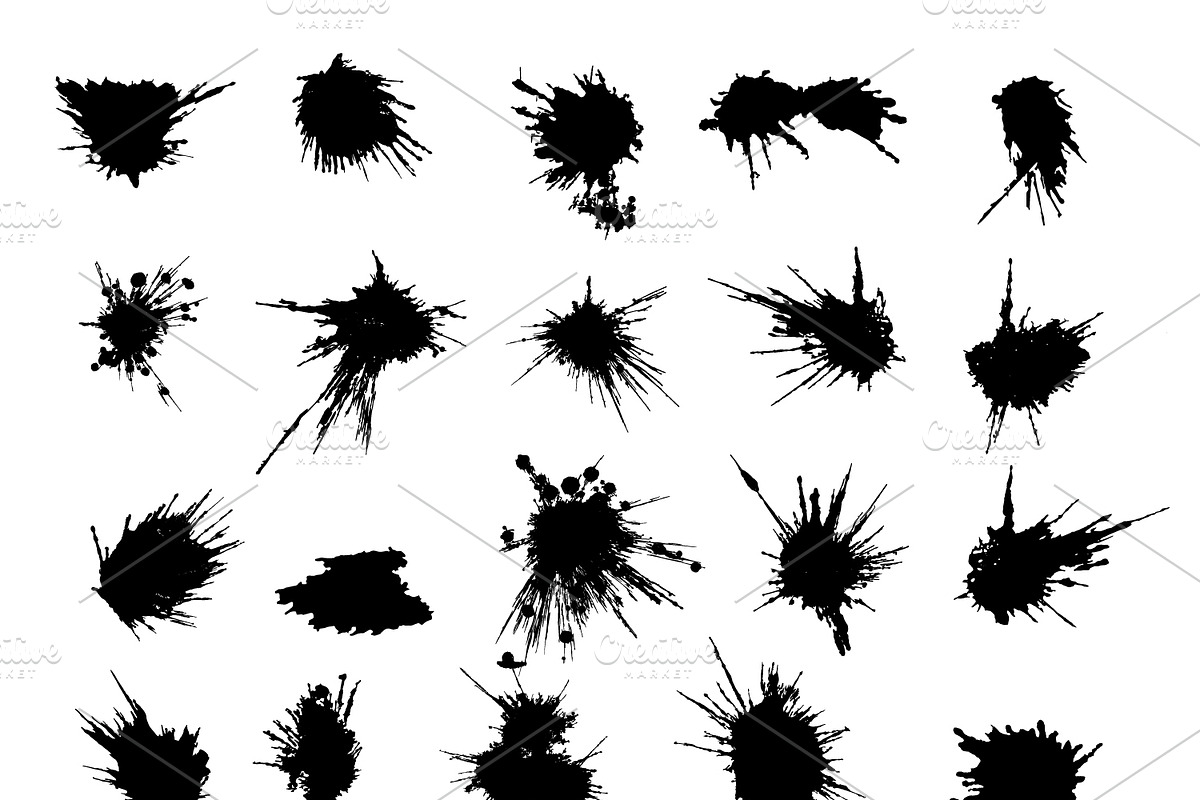 Big vector set of painted blots, a Texture Graphic by Valentain_Jevee (Photo 19 of 31)