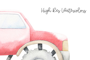 Monster Trucks - Watercolor Set