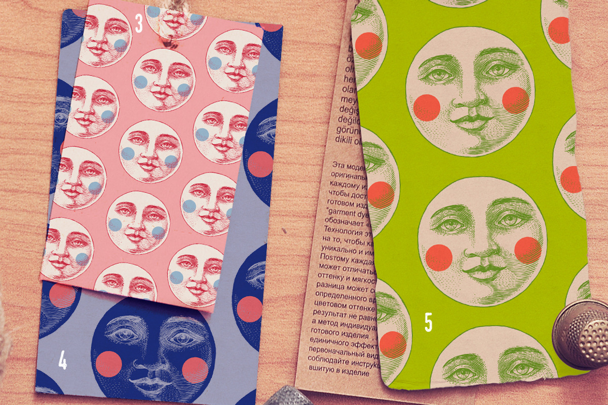 Moon Face Patterns vector, a Pattern Graphic by ZiziMarket (Photo 3 of 5)