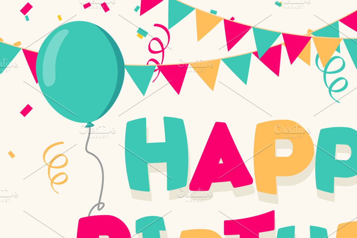 Happy Birthday Celebration Card, a Background Graphic by Black White Mouse Design (Photo 2 of 3)