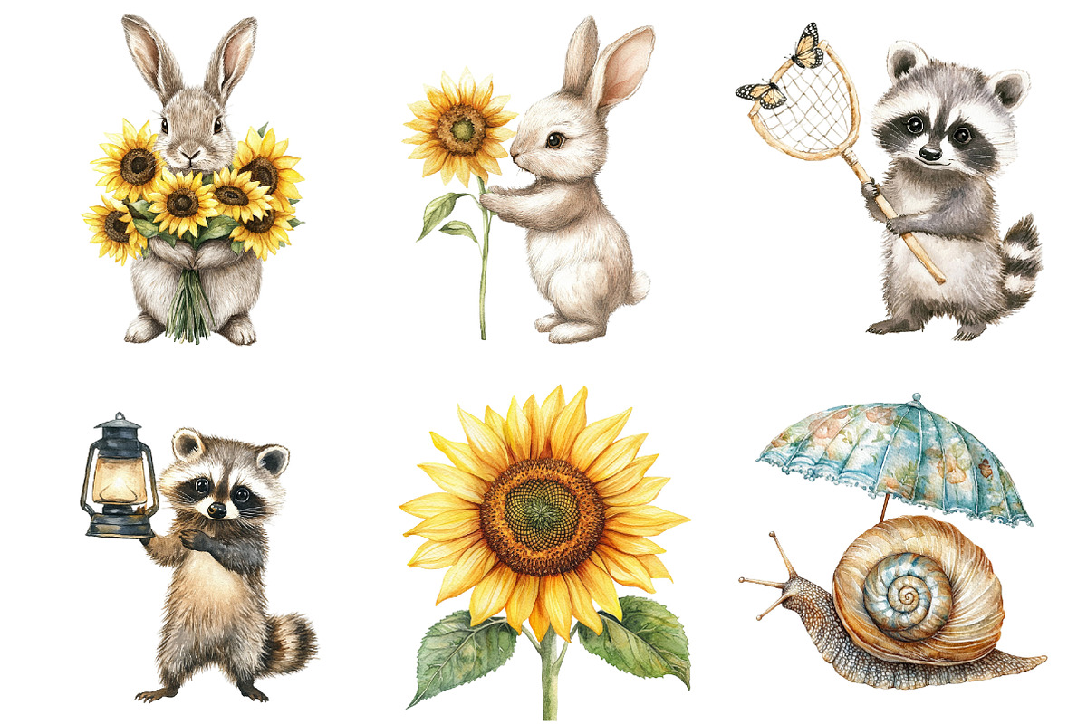 Watercolor Woodland Animals Clipart, an Illustration by CitraGraphics (Photo 4 of 5)