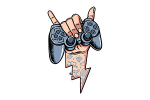 shaka hand and game controller, an Object Illustration by gunaonedesign