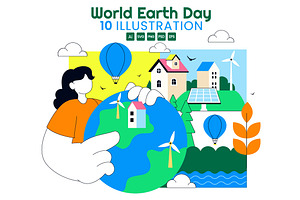 10 World Earth Day Illustration, a Seasonal Illustration by denayunebgt