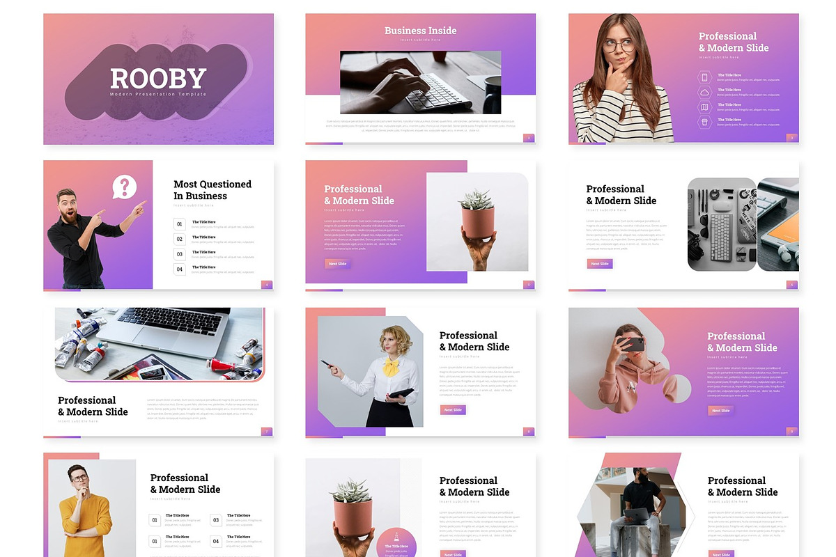 Rooby - Presentation Template, a Presentation Template by AQR Studio