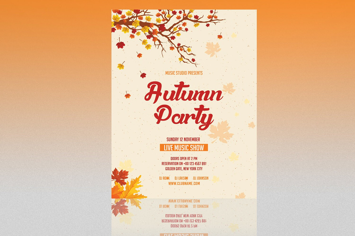 Autumn Party Flyer Template, an Invitation Template by Template Shop (Photo 2 of 3)