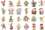 Whimsical Christmas Elf Clipart Bund, an Illustration by Sublimation Artist (Thumbnail 2 of 6)