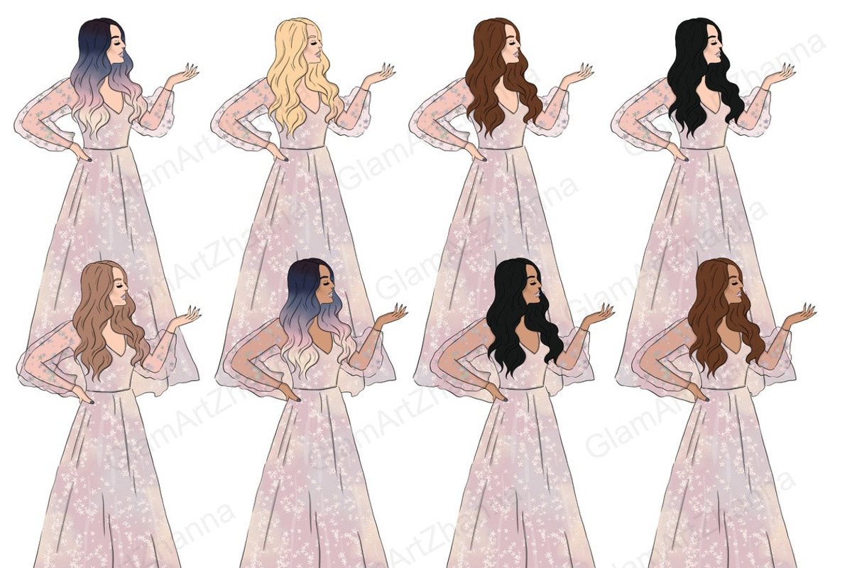 Magic Girls Clipart, a Person Illustration by GlamArtZhanna (Photo 3 of 4)