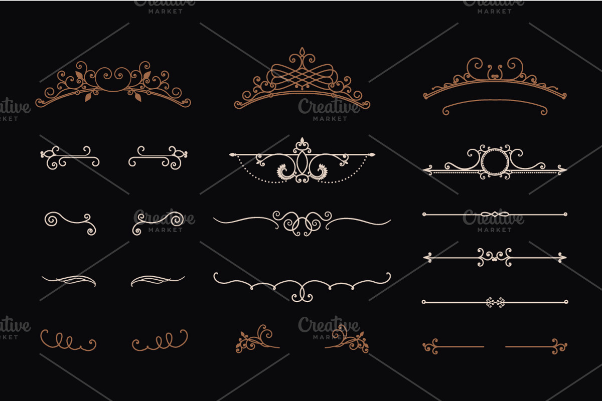 Set of Vintage Calligraphic Elements, a Graphic by Vintage Shop (Photo 2 of 3)