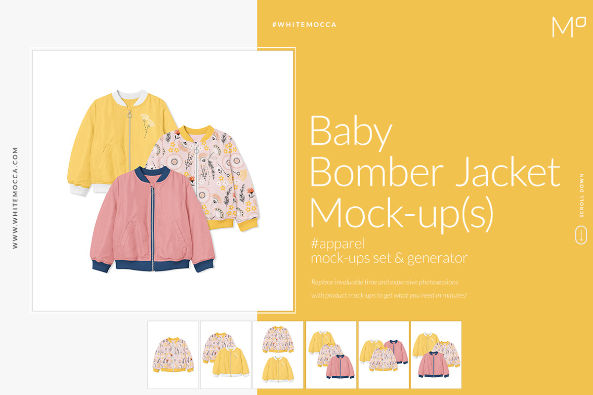 Baby Bomber Jacket Mock-ups Set, a Hoody Mockup by Mocca Mockups Store (Photo 3 of 22)