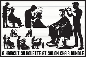 Haircut Salon Chair Silhouette Set, an Illustration by Designs_River