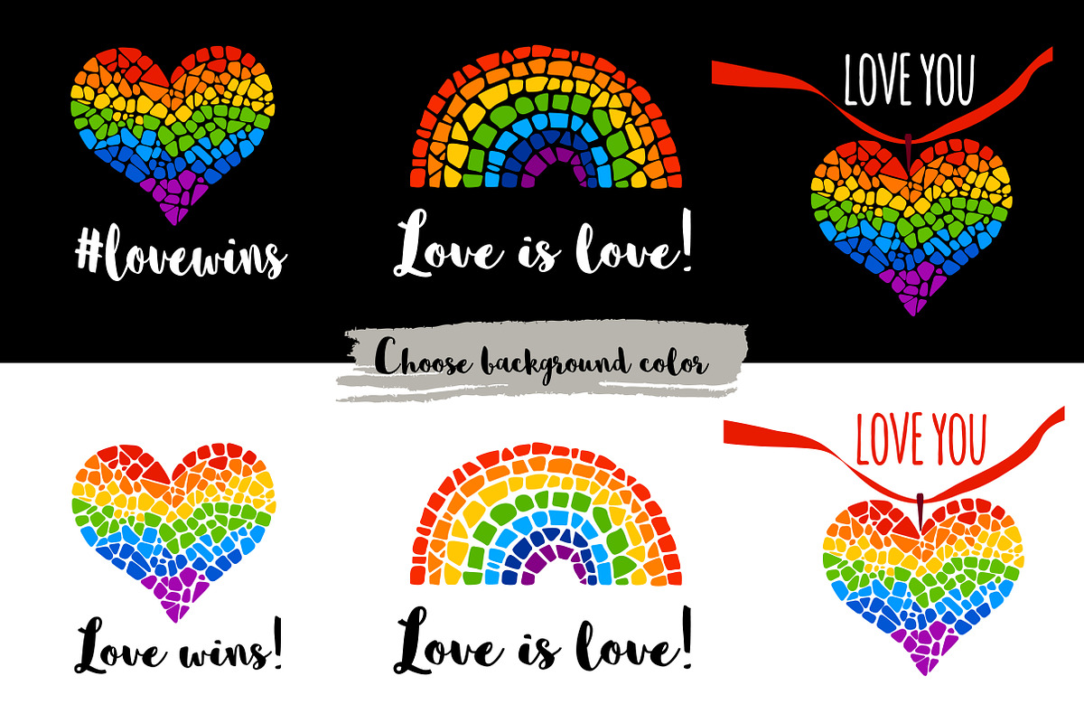 Pride Month Design Elements, a Decorative Illustration by Lena Kedrova (Photo 2 of 7)