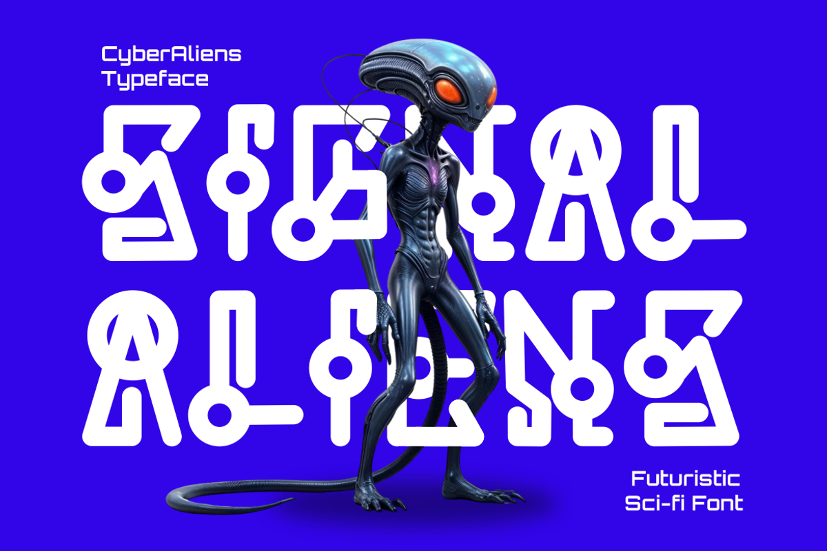 Cyber Aliens Futuristic Sci-fi Font, a Font by PutraCetol Studio (Photo 3 of 5)