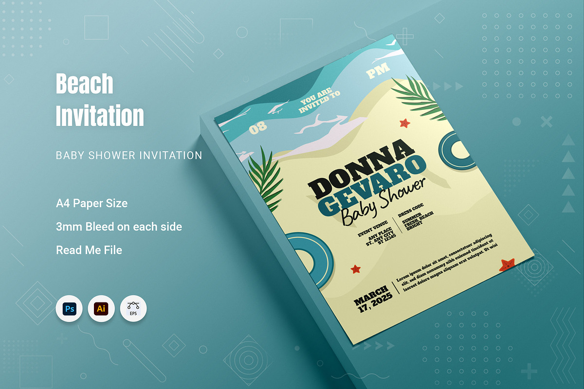 Beach Baby Shower Invitation, an Invitation Template by Fannan Studio (Photo 1 of 2)